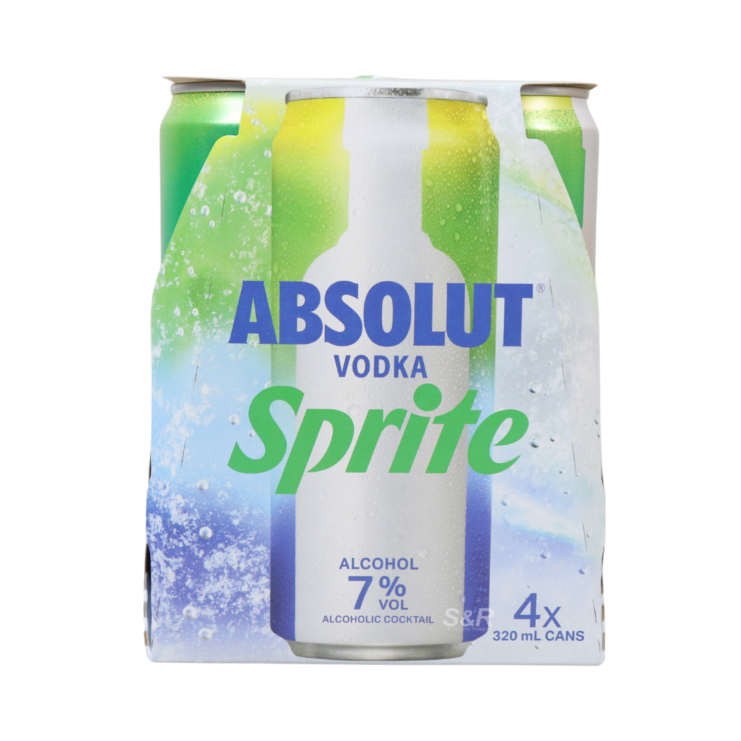 Absolut Vodka Sprite Cocktail 320mL x 4 cans